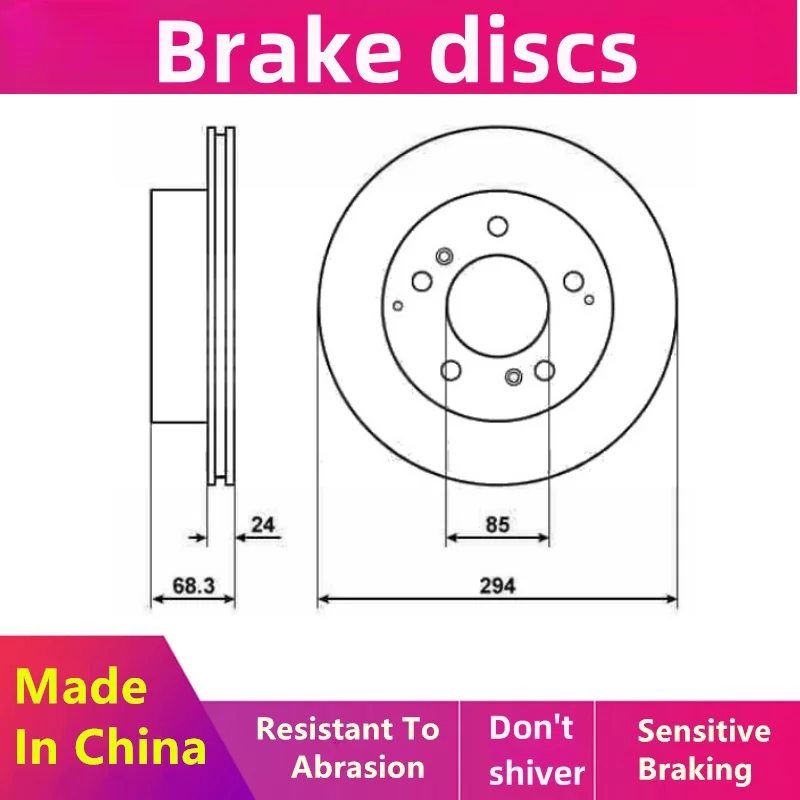 Front Brake Disc X43105 For Mercedes-Benz Mb100 (1995-2013) 2.3l 2.9tdi-Diesel/Auto Parts 6614203172/6614203172