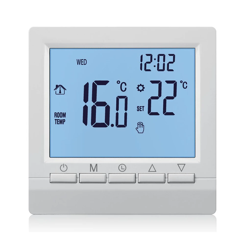 Programmable Heating Temperature Regulator with Child Lock and AA Battery Powered Thermostat