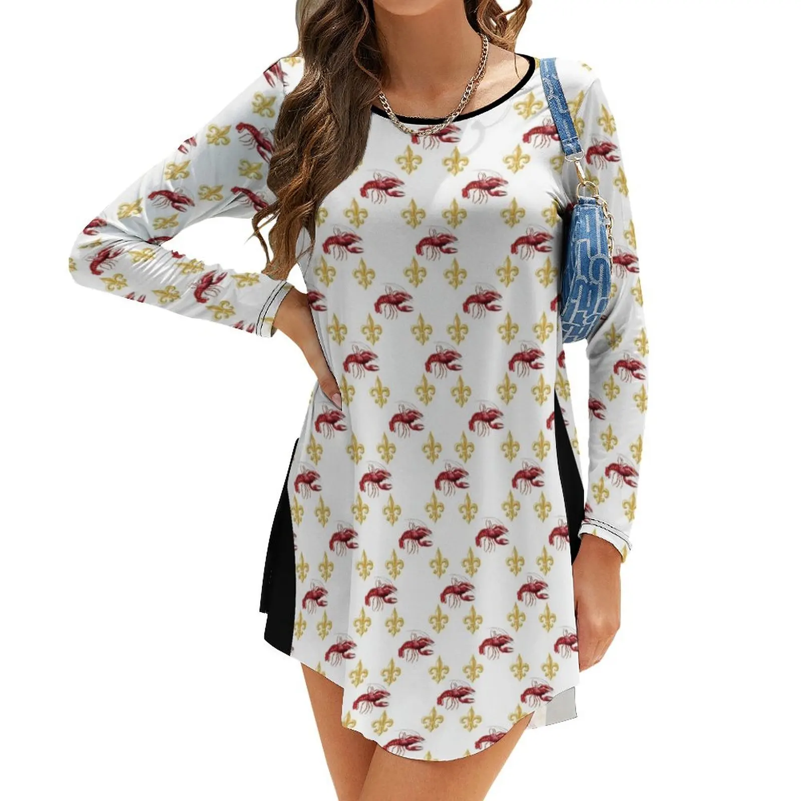 

Louisiana Crawfish Season Long-Sleeve Dress Women's summer dresses elegant women's dresses for wedding women's summer dress 2024