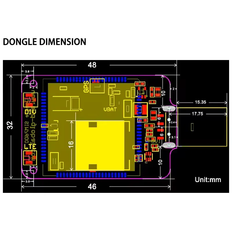 고속 USB 동글 SIM7600G H LTE CAT4 SIMCOM 4G 키트, GNSS 위치 확인, 글로벌 밴드 지원