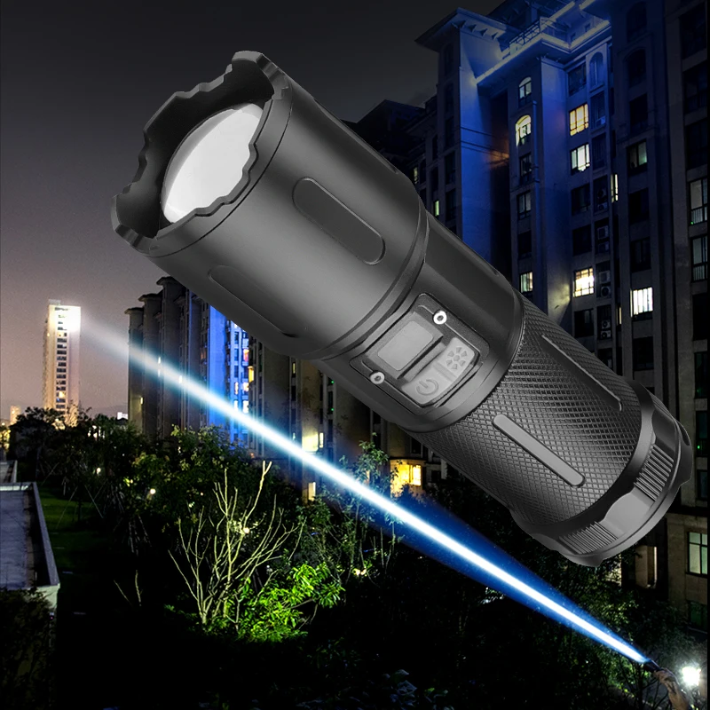 

Asafee 30WLED/COB Ultra Long Life Flashlight Charging Capacity Display USB Rechargeable Torch Input/Output