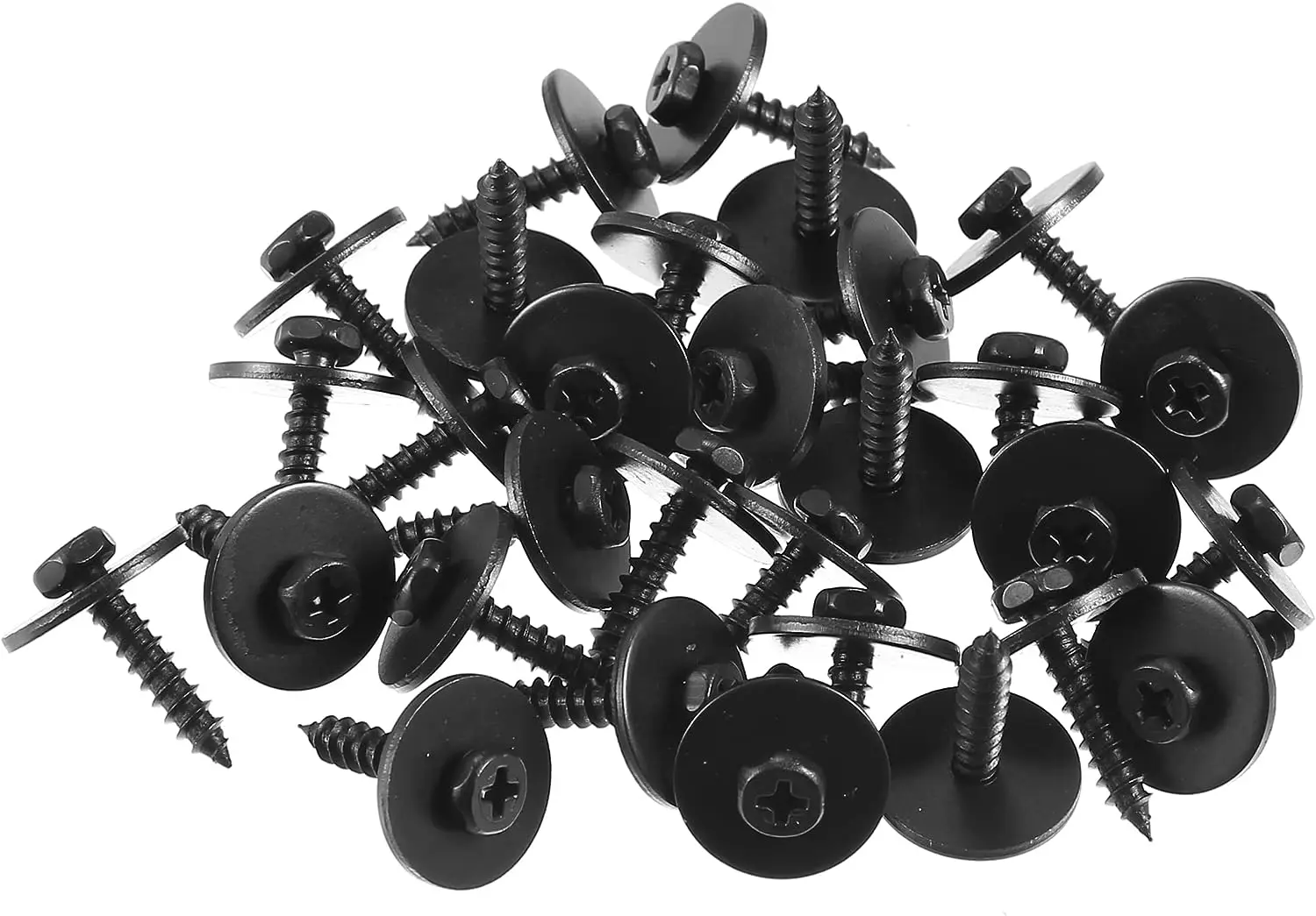 

30 Pcs 4mm Black Metal Screw Body Bumper Hood Retainer Clips for Vehicle
