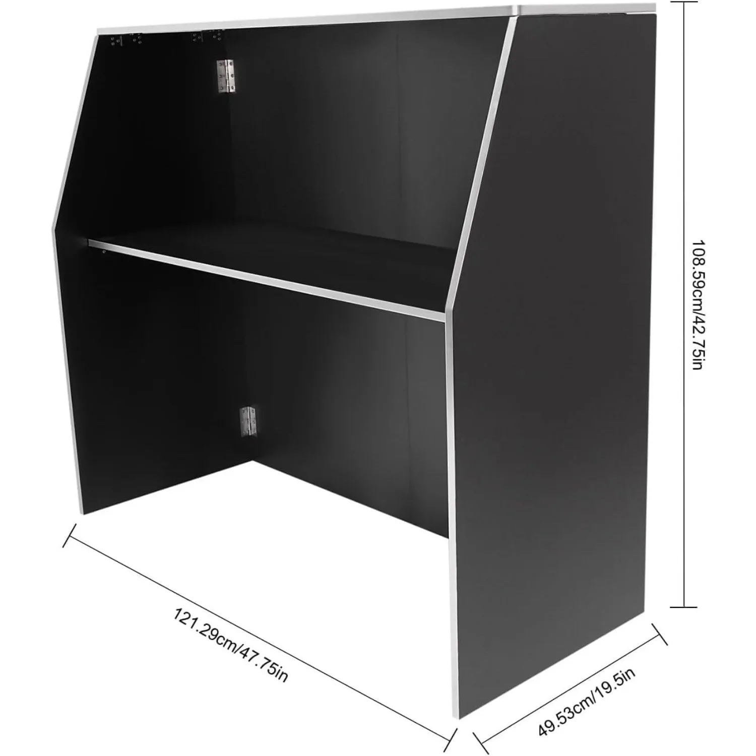 Folding Portable Event Bar with Top and Middle Shelves, Bartender Table Cabinet Station, Mobile Laminate for Parties and Events