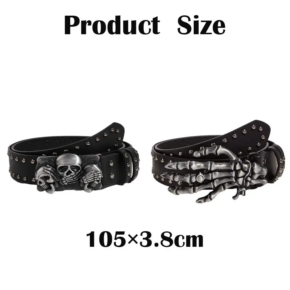 Fashion Y2k Casual Skull Belt Punk Versatile Gothic Leather