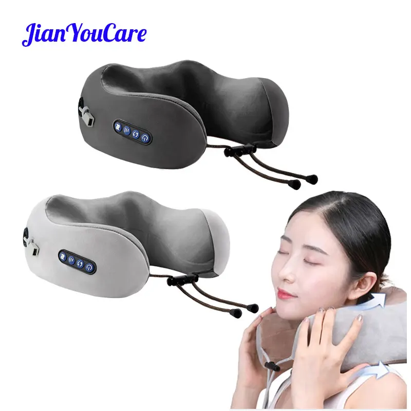 

JianYouCare Portable U-shaped cervical Vibrator massage pillow heating 3D kneading Shiatsu Shoulder massager neck protector home