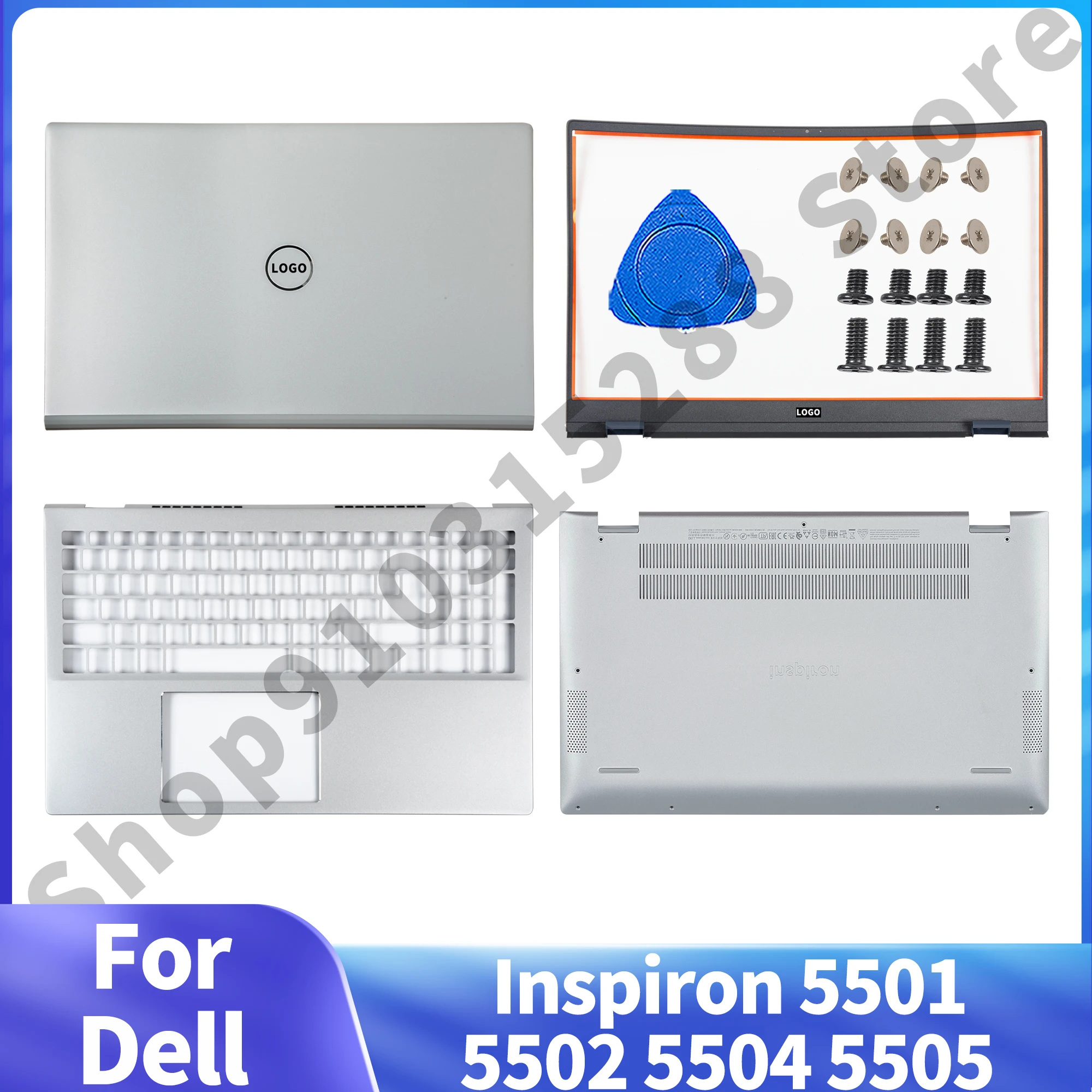 

Laptop Cases For DELL Inspiron 5501 5502 5504 5505 New LCD Back Cover Lid Front Bezel Palmrest Bottom Case Silver Fast Shipping