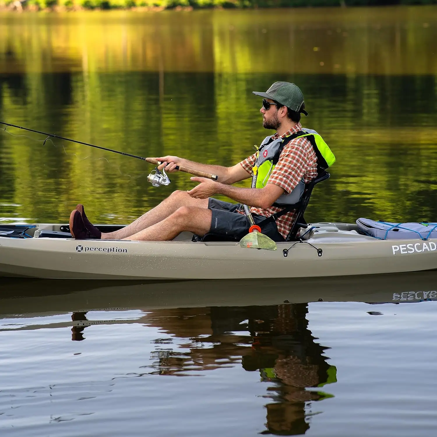 Sit on Top Fishing Kayak with Adjustable Lawn Chair Seat Large Front and Rear Storage 10' 6"