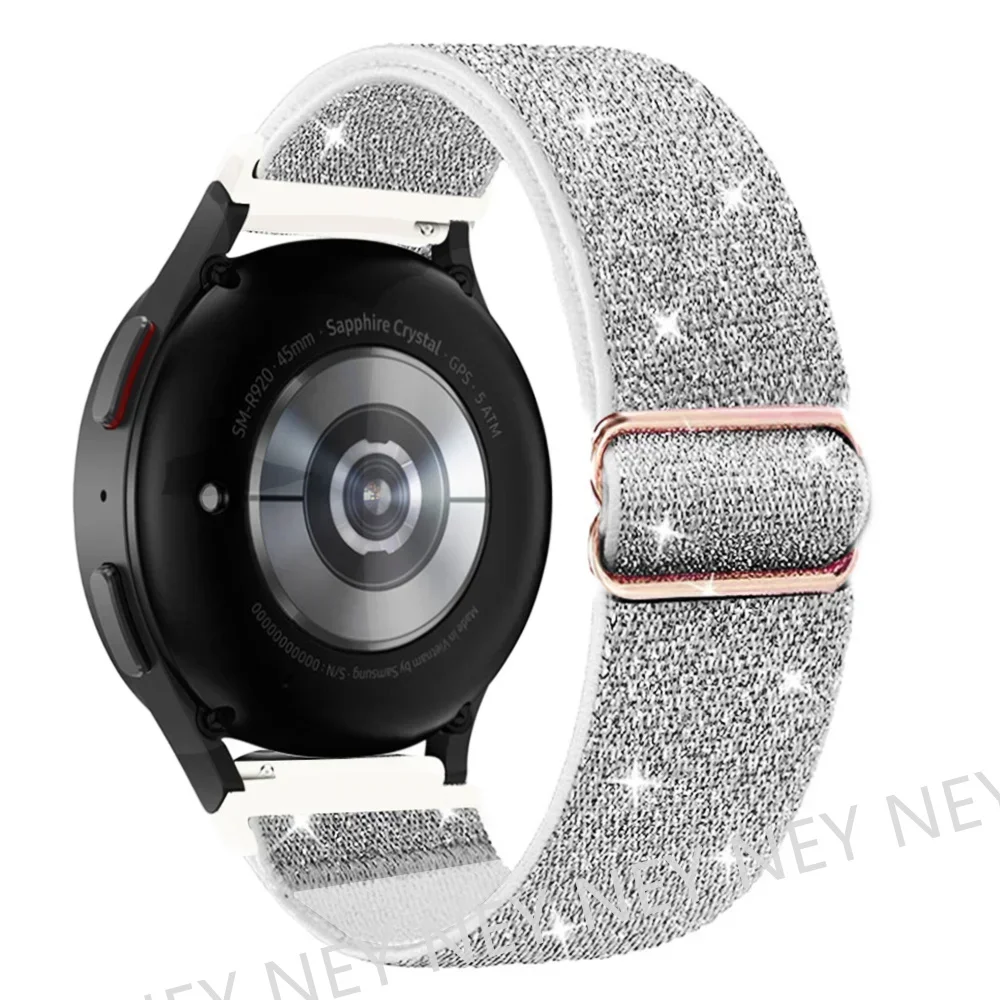 Bohemian Elastic Shiny Watch Strap, 20mm/22mm Bracelet Band