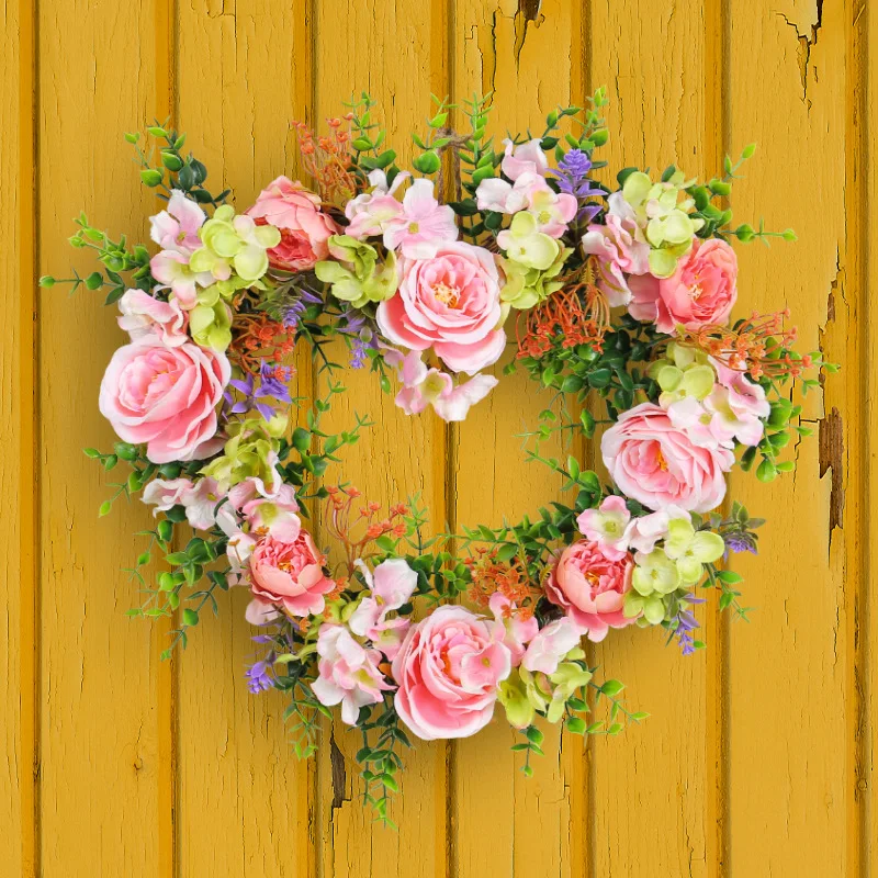 

Искусственные розы 40x4 см, искусственная Роза, розовая гирлянда, подвесная для входной двери, романтическое украшение для входной двери на День святого Валентина