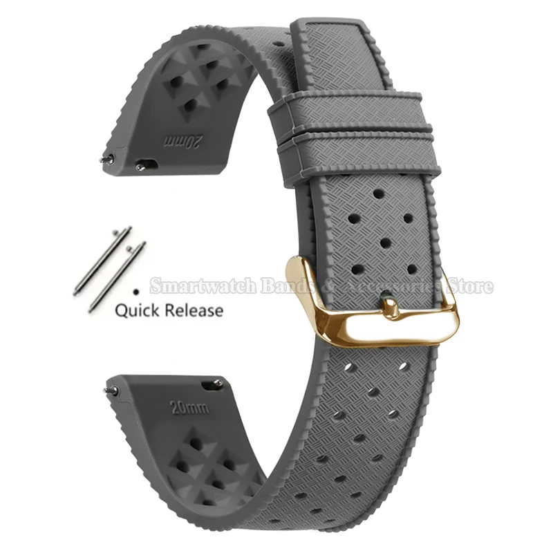 Premium Tropic Silicone Quick Release Watch Strap - Durable Rubber Bracelet Replacement