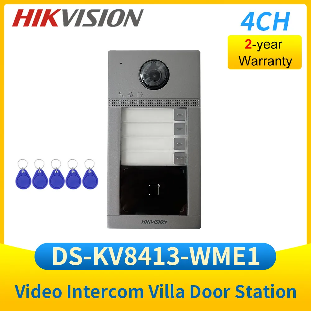 Ds-Kv8413-Wme1 Hikvision Ip Videocitofono Wifi Door Station Campanello 4-Ch Controllo Accessi Stazione Interna