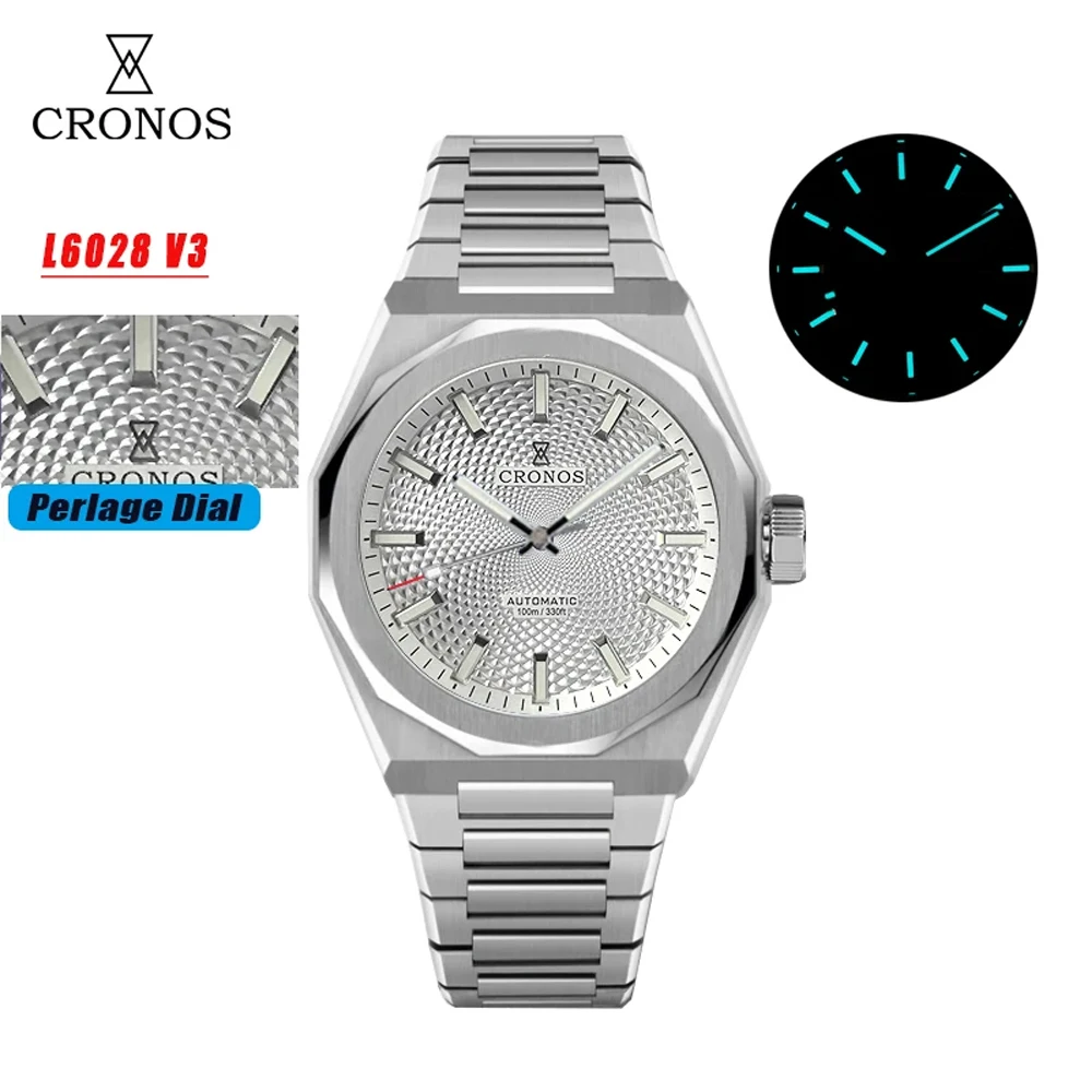 Cronos L6028 V3 Rhombus / Perlage Dial Limited 39mm PT5000 See