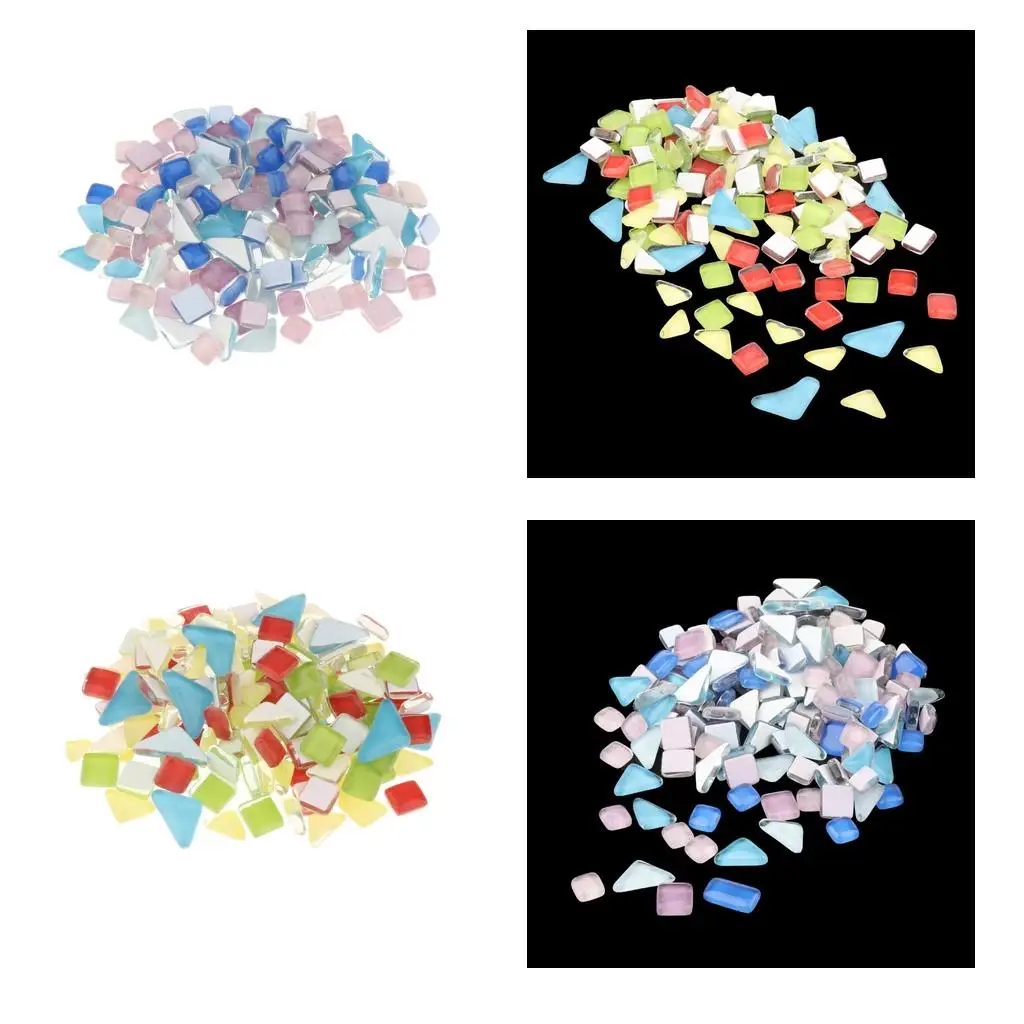 200pcs Mosaic Tiles Craft Flowerpot Vase Crystal Glass Pieces Sill Stones
