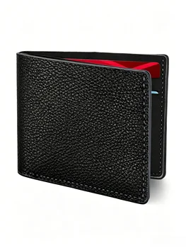 Portafoglio Sottile da Uomo, Porta Carte di Credito Bifold da Tasca Frontale, in Pelle PU Antigraffio con Scomparti per Carte e Finestra per Documenti