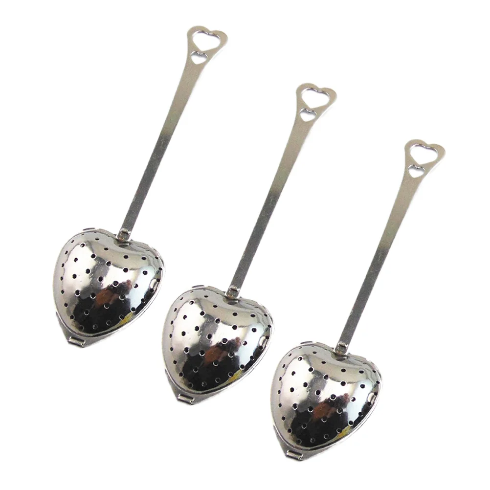

Tea Filter Long Grip Handle Heart-shaped Tea Sink Stainless Steel Mesh Heart Shaped Tea Strainer Spoon Tea Infuser Spoon
