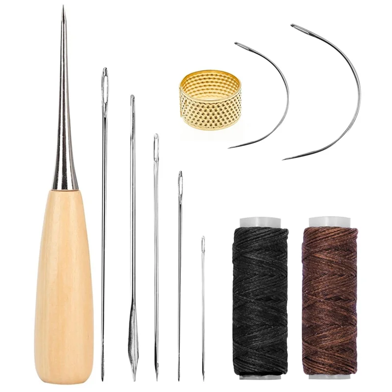 A45G-11 Pcs Leather Sewing Tool Kit, Leather Craft Stitching Sewing Kit For DIY Crafts Canvas Repair