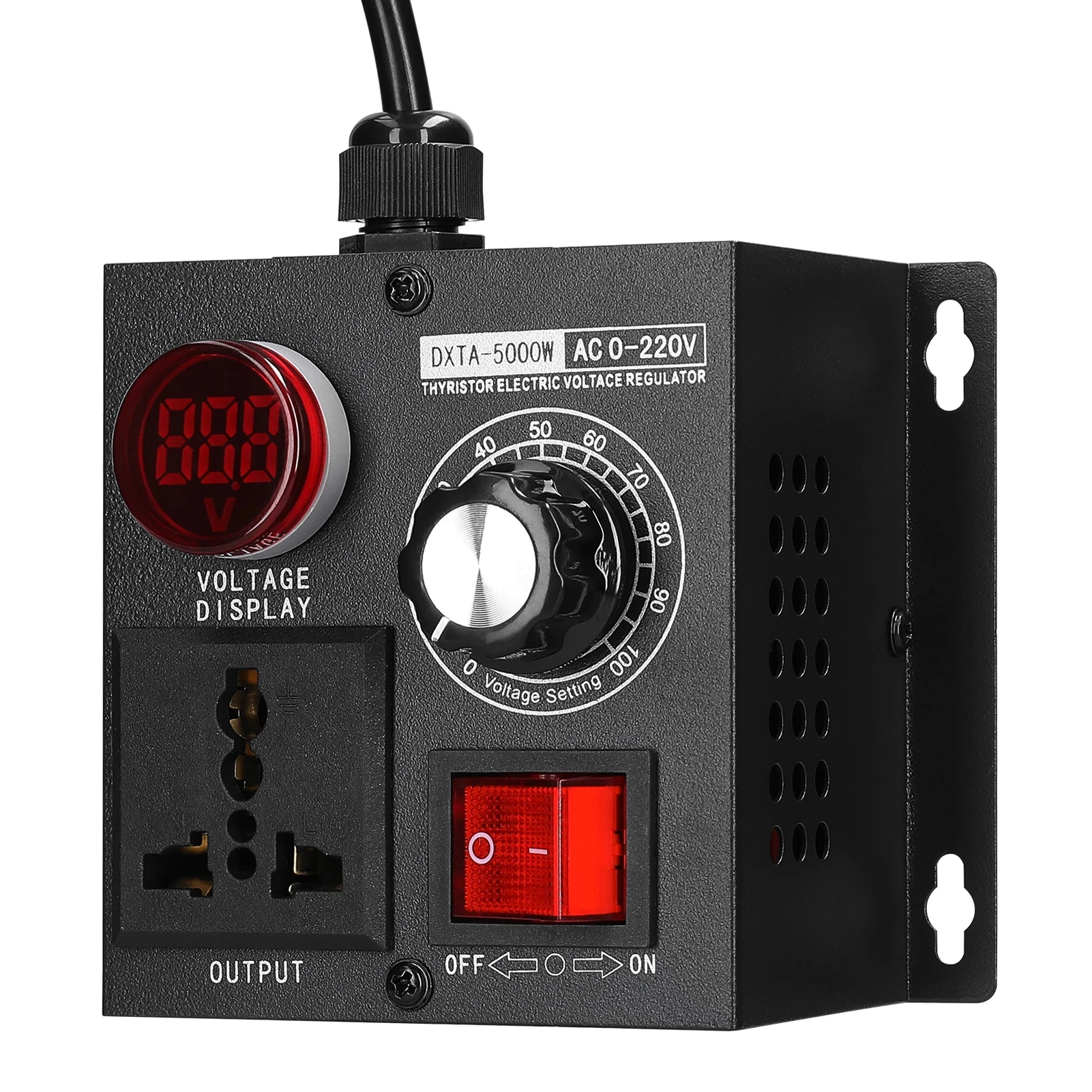 휴대용 가변 단상 전압 조절기, 무단 전압 조절기, 온도 속도 조명 조절기, AC220V, 5000W