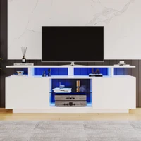 Шкаф для телевизора Подставка для телевизоров для 60-дюймового развлекательного центра с 16-цветной светодиодной подсветкой 1,4 м Стильный шкаф для хранения вещей для гостиной