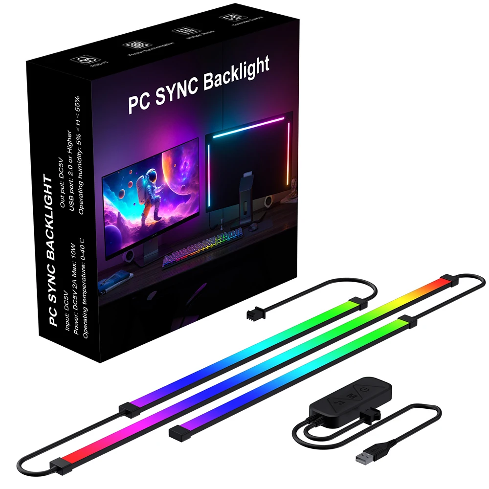 Smart Ambient Lighting PC Display Sync LED Strip PC Monitor Backlight DIY Atmosphere Light Ramadan Decor Lamp Game Holiday PC 5