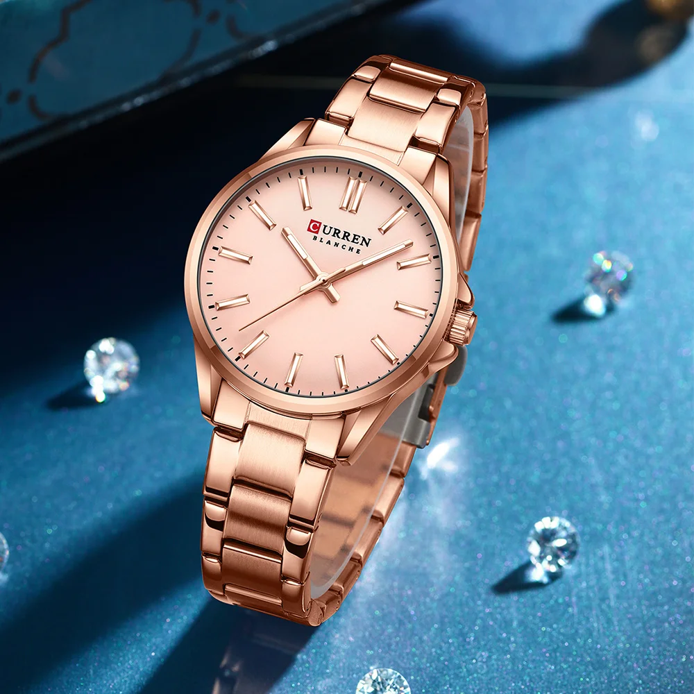 

Curren Watch For Men And Women Light Luxury Quartz Watch Simple Trendy Elegant Stainless Steel Strap Casual Business Lady 9090