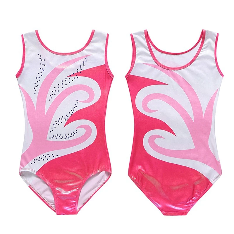 Children Girls Ballet Leotard Fashion Hair Band Sparkly Tumbling for 5-12 Years Girls' Dance Gymnastics Leotards Body Suits