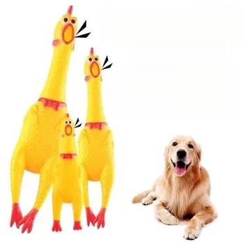 Squeaky Screaming Chicken Pet Toy Funny Molar Chew Rubber Toy Small Large DogPet Squeaker Chew Toys Funny Chicken Puppy1pcs 1