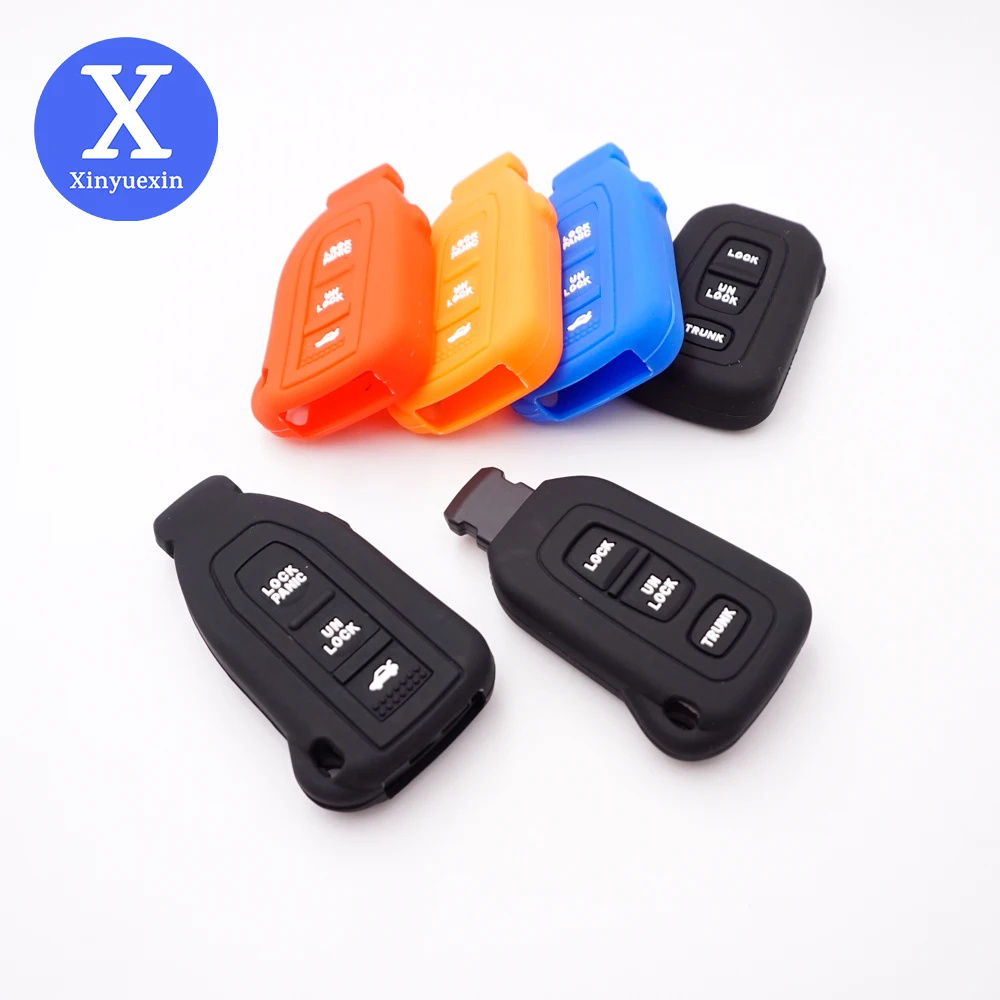Xinyuexin Silicone Case Cover Holder for Lexus LS430 Smart Prox Remote Key 2002-2006 3 Buttons Keyless Fob Car Accessories