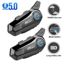 Bluetooth Headphone Motorcycle Helmet Intercom Headset 1000M For 2 Rider Intercomunicador Moto Wireless Interphone Handfree Call 1