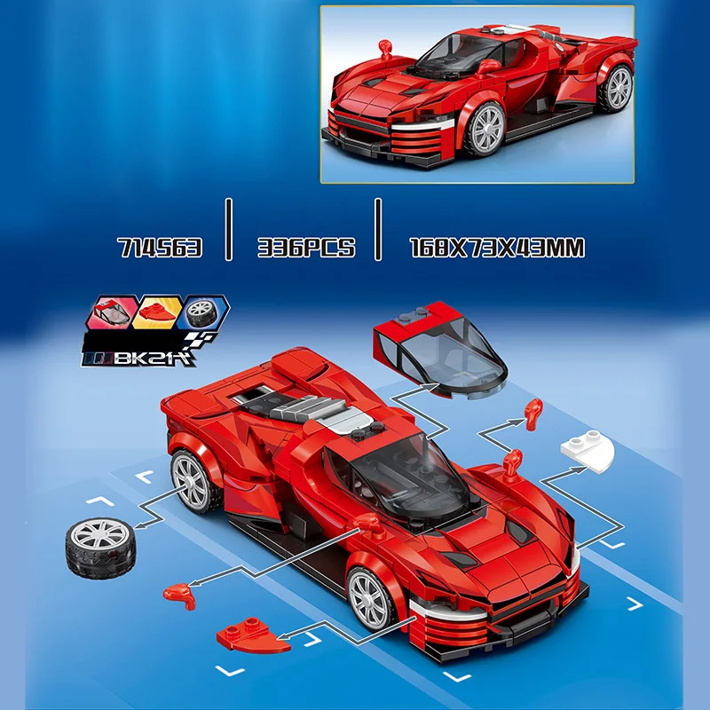 Technischer Bausatz 1:18 Maßstab Daytona SP3 Apollo Intensa Emozione IE Modellbausatz Etron M4 GT3 Rennfahrzeug Spielzeug als GESCHENK – Detail 5