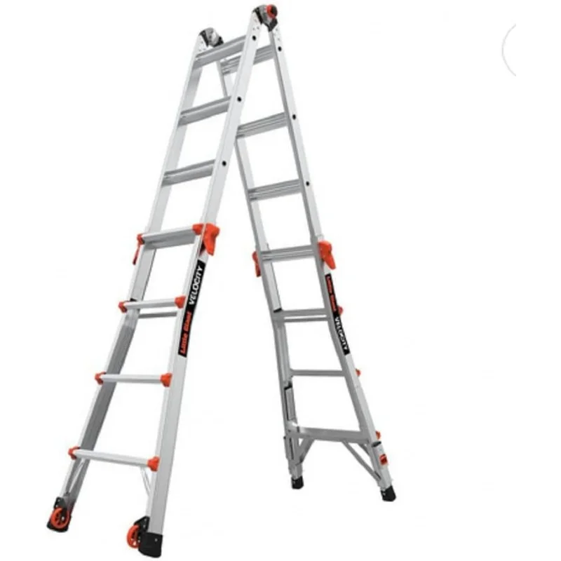 

Little Giant Ladder Systems, Velocity with Wheels, M17, 17 Ft, Multi-Position Ladder, Ratchetâ„¢ leg levelers, Aluminum, Type 1A