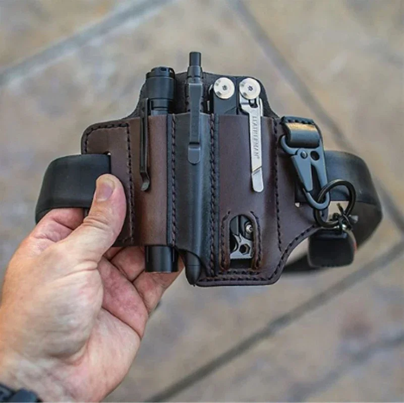 EDC 야외 가죽 도구 칼 칼집 주머니 Multitools 홀더 필수 주최자 벨트..