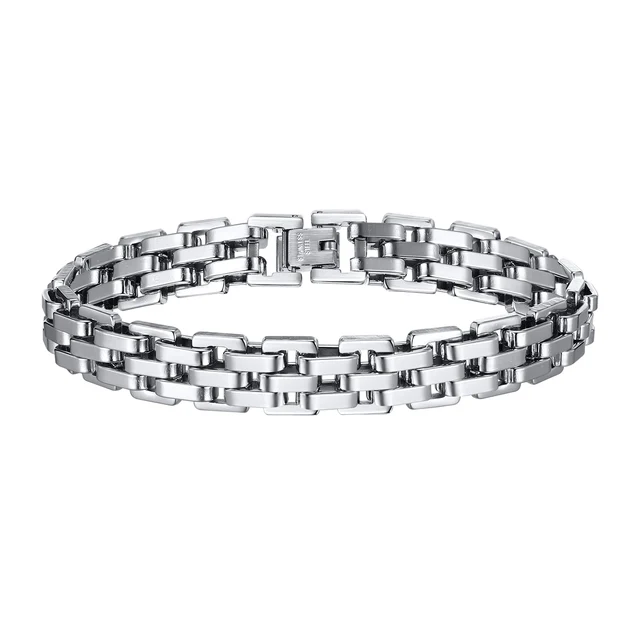 Vnox – Bracelets à maillons épais pour hommes, bracelet à maillons fait à la main en acier inoxydable de 11mm, cadeau Punk doux pour lui