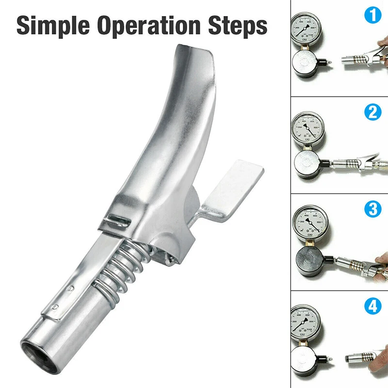 10000PSI High-pressure Locking Clamp Type Grease Gun Coupler Nozzle Universal Manual Grease Pump Head Car Oil filling Equipment