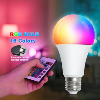 24 Key Remote Control Smart Lamp Atmosphere Light 16 Colors RGB Bulb LED Multicolor Bulb E27 220V Household Lighting Dimmable