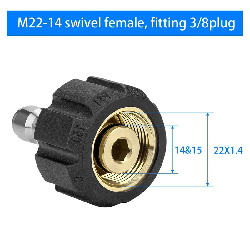 �з� �ͼ� ����� ��Ʈ, �з� �ͼ� �� Ŀ��Ʈ, M22 14mm X 3/8 ��ġ �� Ŀ��Ʈ �÷���, 5000 PSI 2 ��