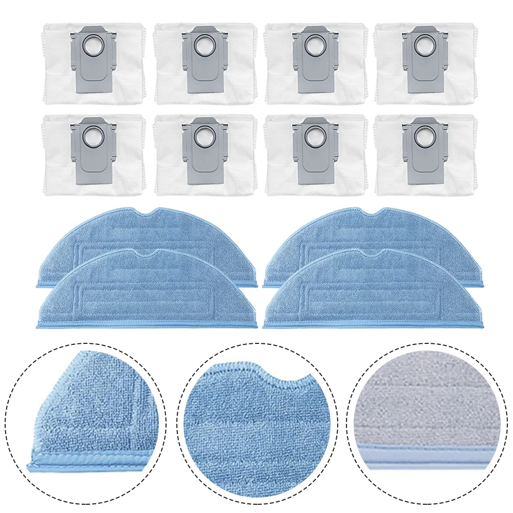 

8pcs Dust Bags 4pcs Mop Wipes Rags Kit For S8 Pro Ultra S8 S8 Plus Vacuum Cleaner Replacement Household Floor Cleaning Tools
