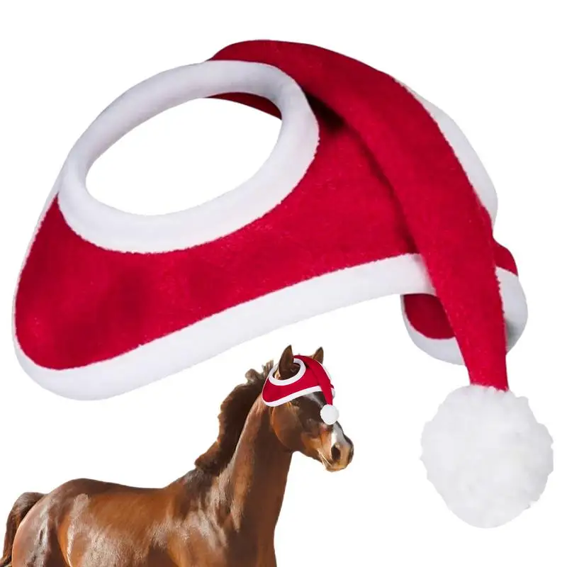 Christmas Horse Hats Headgear Hat Decorated With Pom-Poms Holiday Horse Costume Accessories For Christmas Party party hat