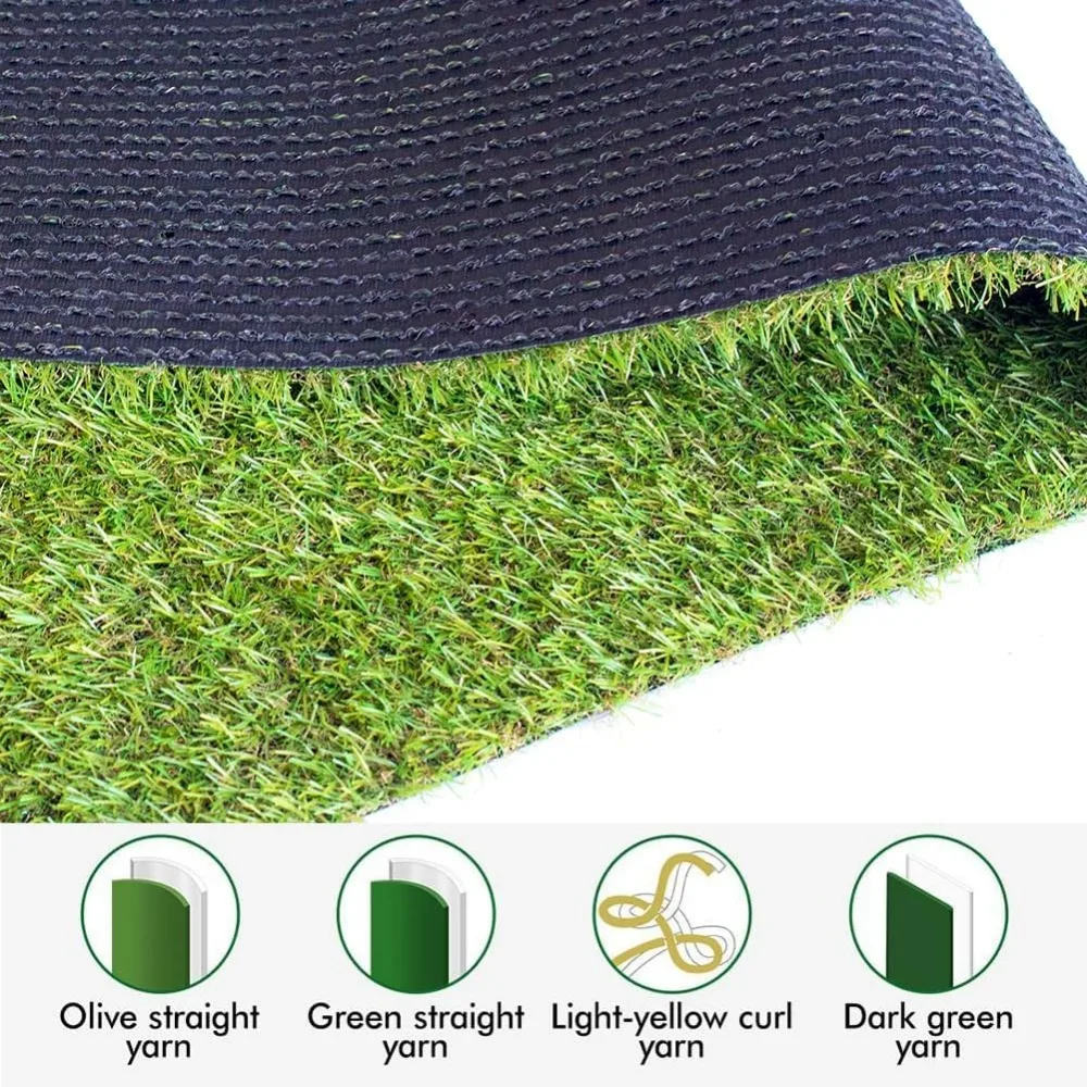 10FT x 20FT (200 Square Feet) 0.8 inch Realistic Fake Synthetic Grass Carpet, 20mm Thick Indoor Outdoor, Artificial Lawn