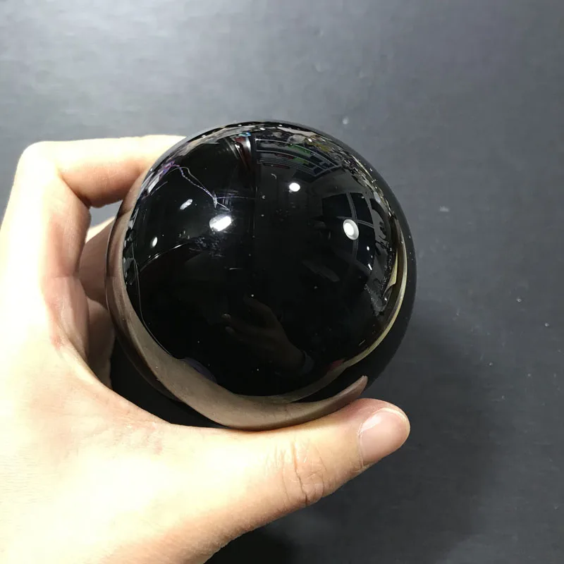 3-10cm Natural Black Obsidian Sphere Large Crystal Ball Healing Stone Gemstone  Home Decor + 1 stand 3