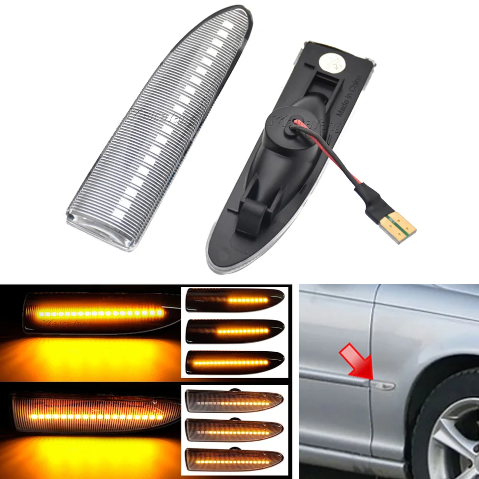 Coppia LED Indicatori di direzione dinamici Indicatore laterale Parafango Indicatore lampeggiante Lampada per JAGUAR X-TYPE 2002 2003 2004 2005-2009  34