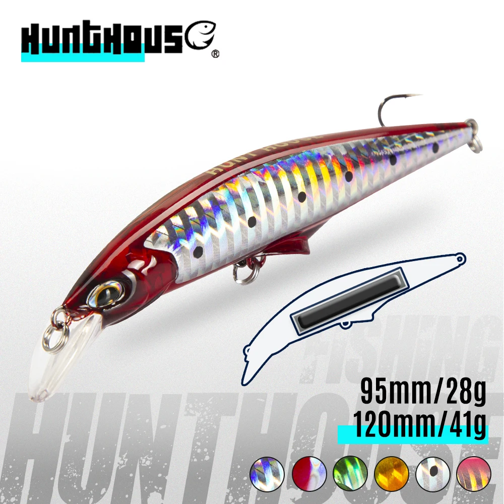 Hunthouse Original G-control Minnow Wobbler Angelköder Sinking Langsam Harter Köder 95mm 120mm Salzwasser Für Forelle Bass Fischgerät