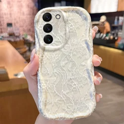 Exquisite White Floral Lace Phone Case Cover - Galaxy A20S (1)