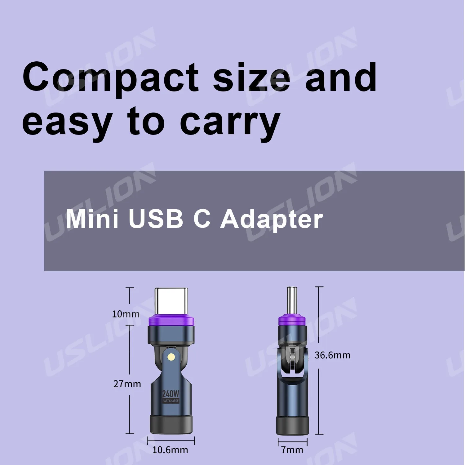 USLION PD240W Magnetic Converter 180° Rotatble USB C to USB C Micro USB ios Charing Adapter Data for iphone 15/16 Samsung Xiaomi