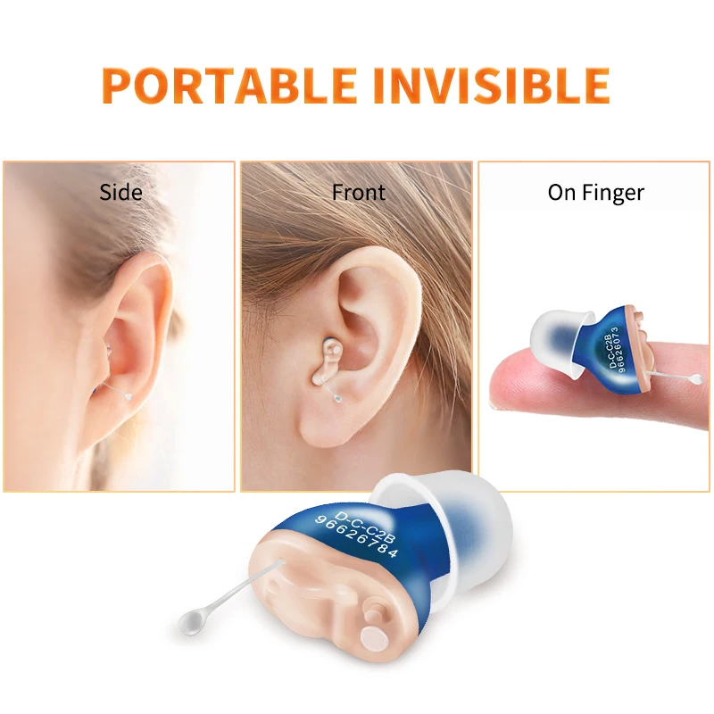 Mini Invisible Hearing Aid Digital Wireless Sound Amplifier Headsets Hearing Aids For Deafness Seniors Hard Of Hearing Device