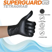 Industrial Black Nitrile Gloves 8mil Heavy Duty Disposable Gloves with Diamond Textured Latex Free Mechanic Tattoo Auto Gloves - Image 3