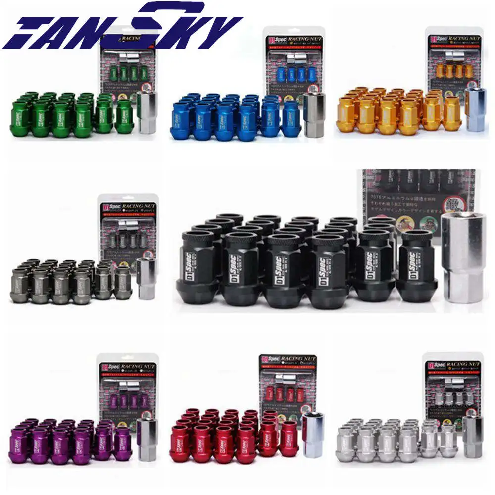 TANSKY-D1 Spec Auto Wheel Lug Nuts Lock M12xP1.5/M12xP1.25 20pcs With One Lock For Honda Toyota Lexus Mitsubishi TK-NU670