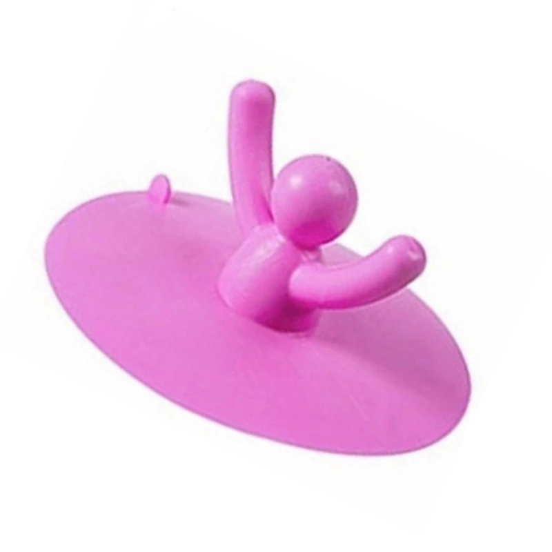 Waterproof Silicone Sink Plug Human Sink Drain Stopper Hair Stopper Bathtub Drainage Flat Suction Cover