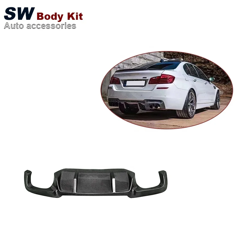 

Carbon Fiber V Style Rear Bumper Diffuser For BMW 5 Series M5 F10 F18 2010-2016 Upgrade Rear Bumper Splitter Lip Diffuser Cover