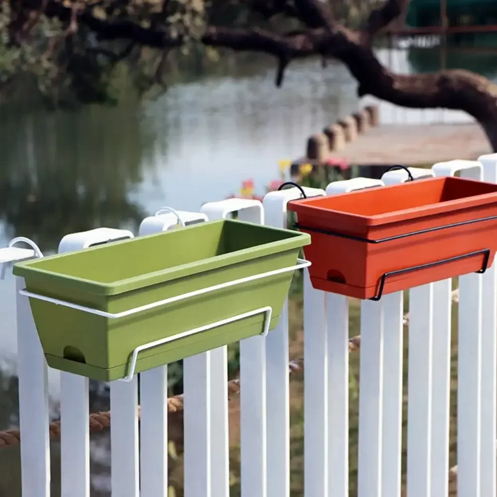 Maceta colgante para flores, soporte para plantas de jardín, barandilla para  maceta, macetero para balcón, maceta para patio, cubierta, porche,  colgador, decoración de entrada - AliExpress, image size:1000x1000