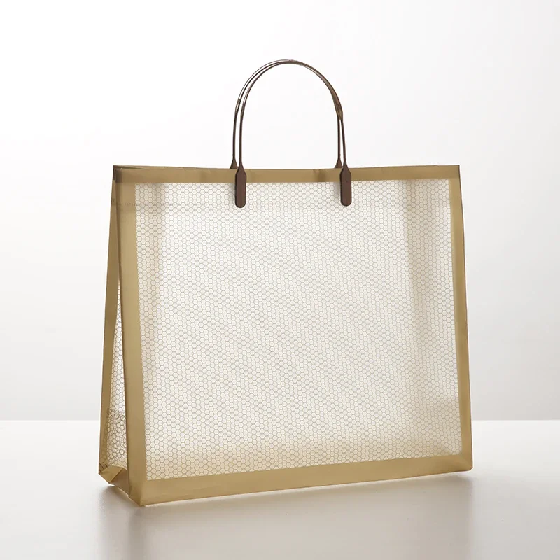 

Прозрачная сетчатая Минималистичная сумка из ПВХ, современная модная утолщенная сумка для покупок, Высококачественная сумка для подарка на день рождения, свадьбу